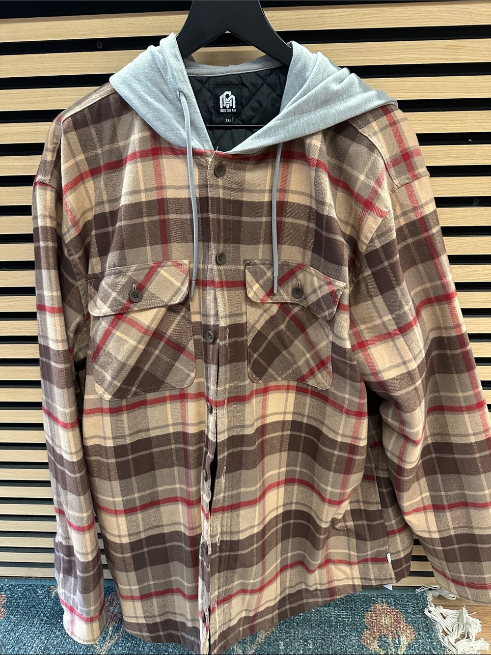 Men's Plaid Hooded Shirt Jacket
